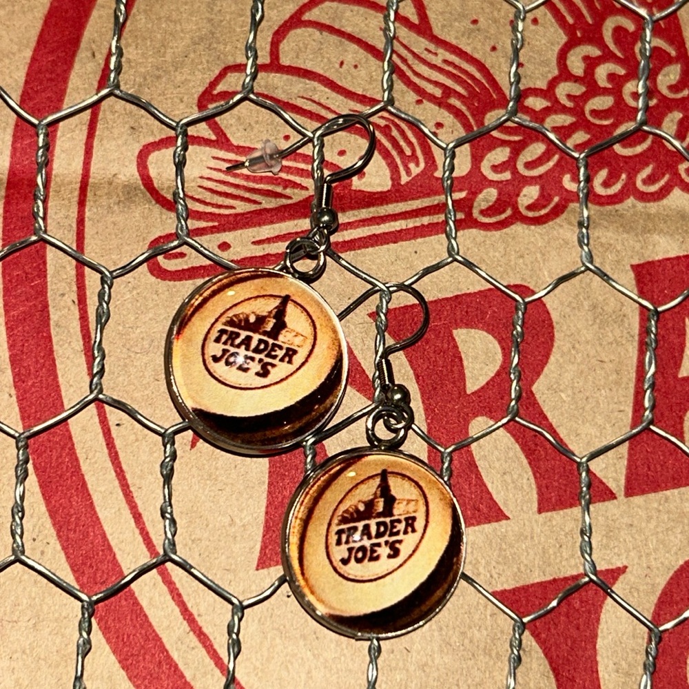 Trader Joe’s earrings 20mm wine barrel design